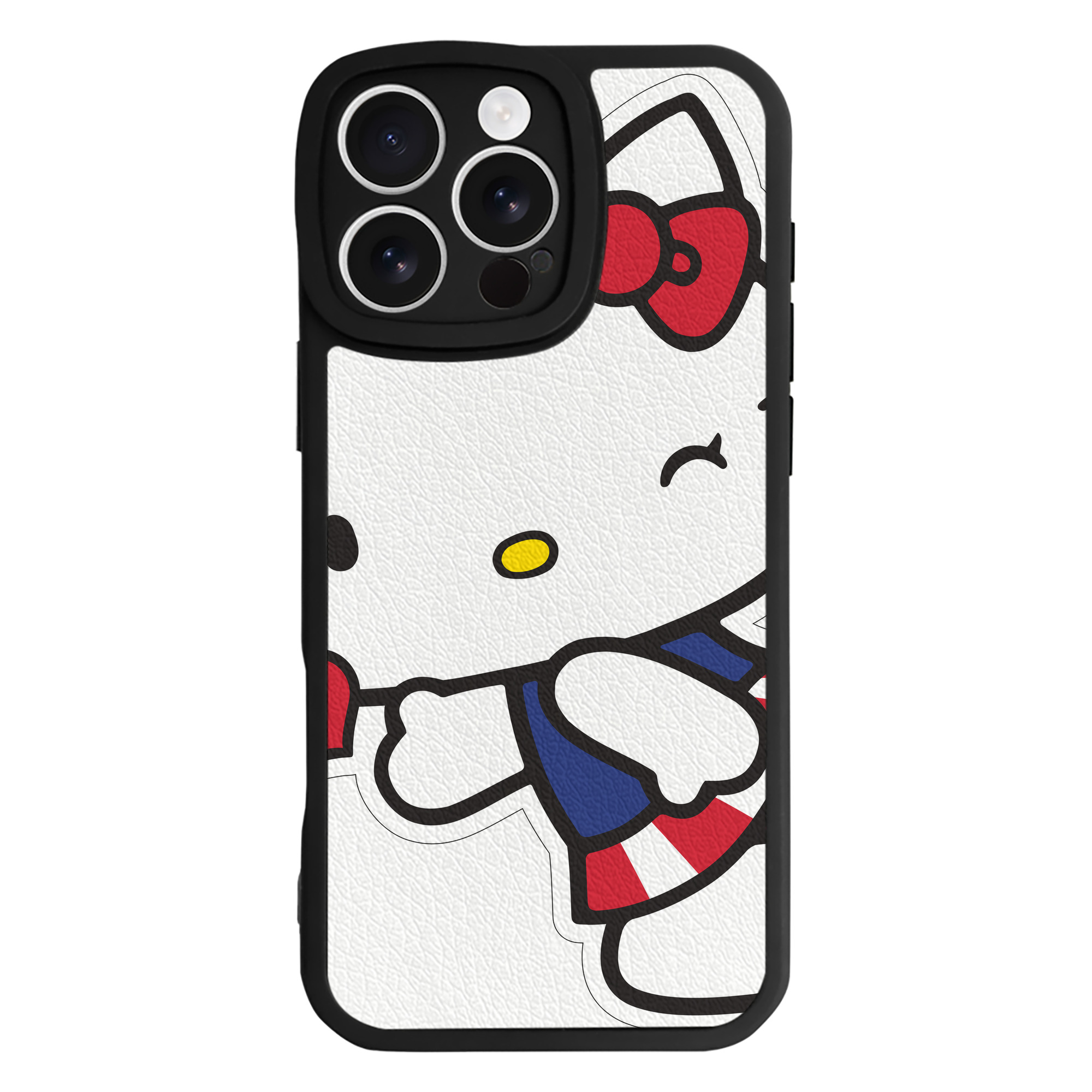 （画像用） Hello Kitty ハローキティ 【iPhone 16シリーズ対応】シリコンスマホケース（レザー調） 材質：シリコン